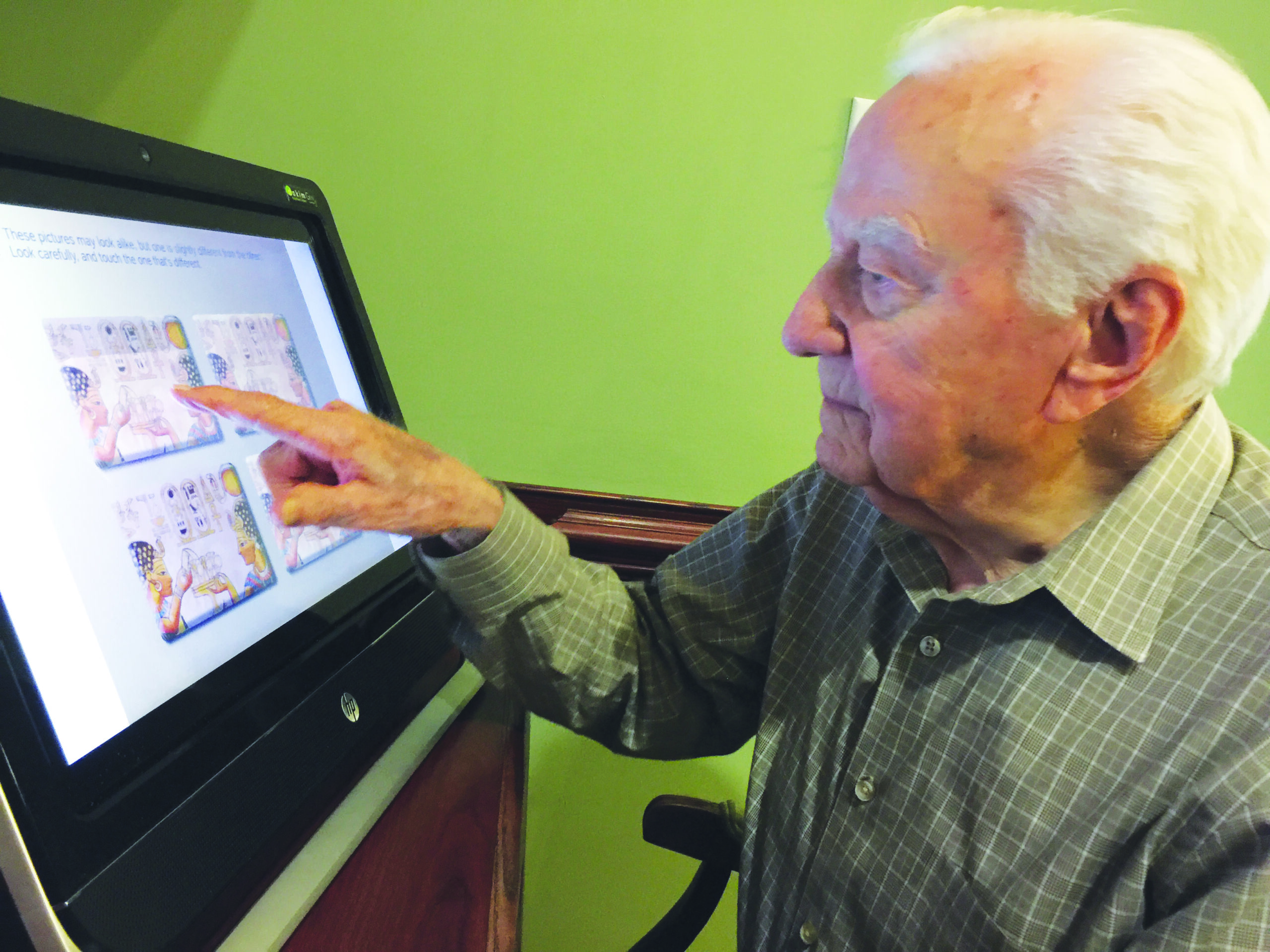 Resident engaged in a brain fitness program