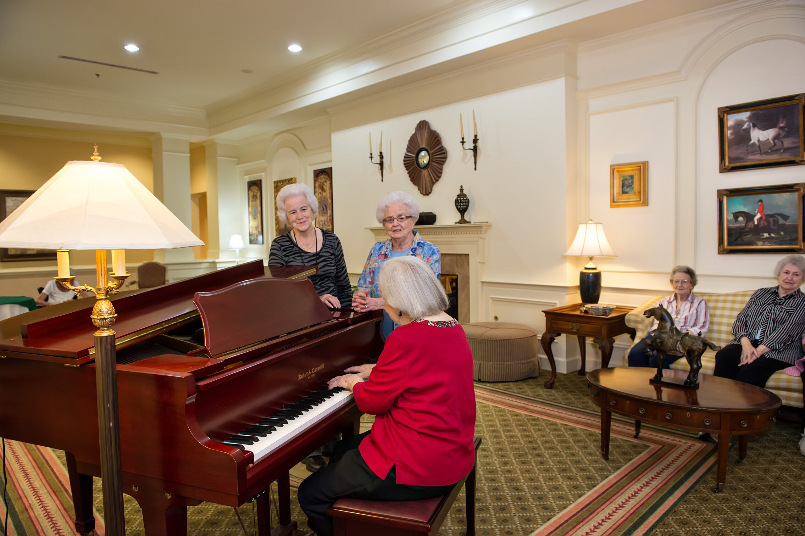 Comfortable common area with seating for residents and visitors