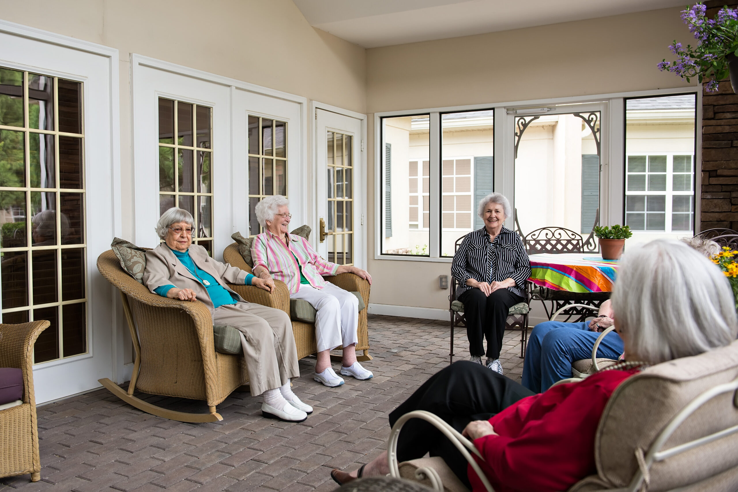 Residents enjoying activities and social time together