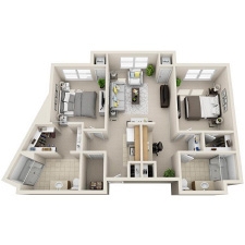 Two Bedroom Deluxe floor plan drawing